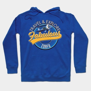 travel explore fabulous Corfu logo Hoodie